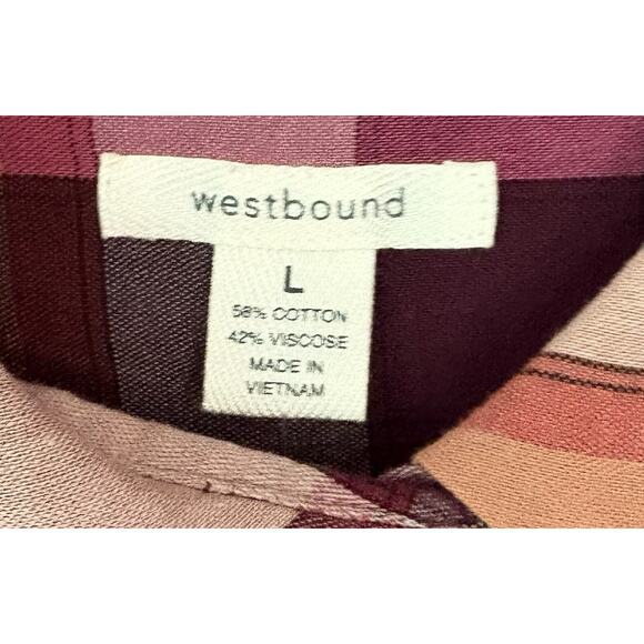 Westbound Lightweight Plaid Button Up Size Large NWT - Picture 3 of 3
